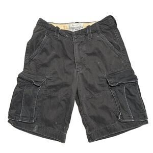 Abercrombie Fitch Cargo Shorts Men 31 Gray Paratrooper Military Y2K Grunge *Read